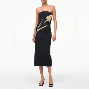 STAUD Brooke Beaded Strapless Dress